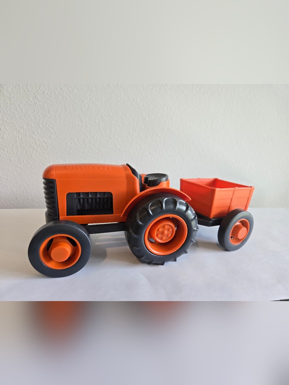 Green Toys Orange Tractor with Detachable Trailer | Made in USA | Eco-Friendly R